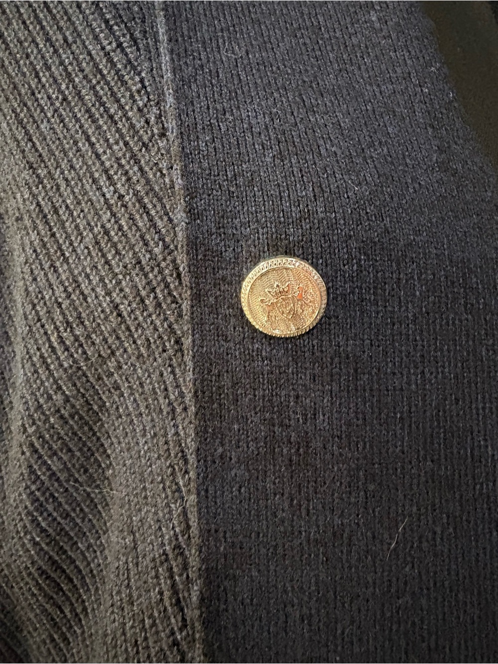 White House Black Market Navy Double-Breasted Knit Cardigan - Picture 3 of 4